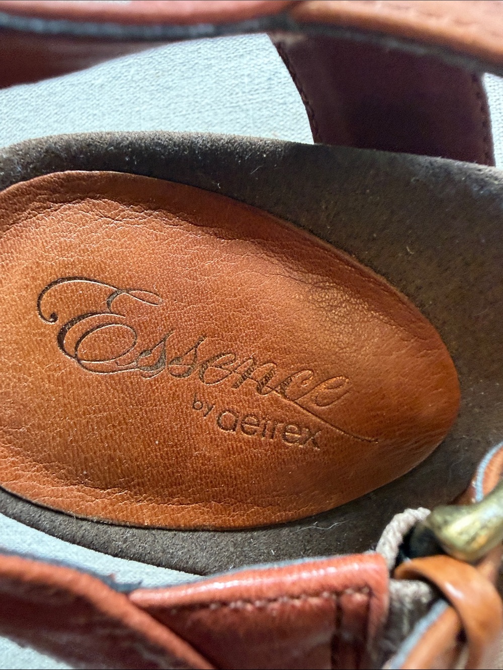 Aetrex Essence Tanya T-Strap Orthotic Sandals Ginger/Wheat EJ402 Womens Size 7 - Picture 4 of 12